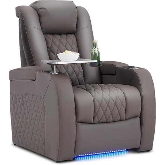 PBRO Leather Recliner Chair with Power & USB Ports