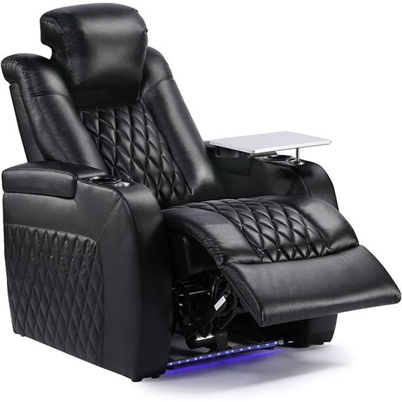 Weilianda Leather Recliner with Power Headrest and Cup Holders