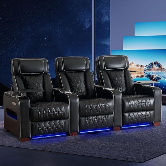 Luxury 3-Seat Power Recliner with LED & Charging