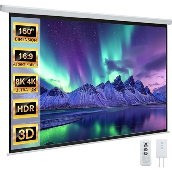 YODOLLA 150 Motorized 4K HD Electric Projection Screen