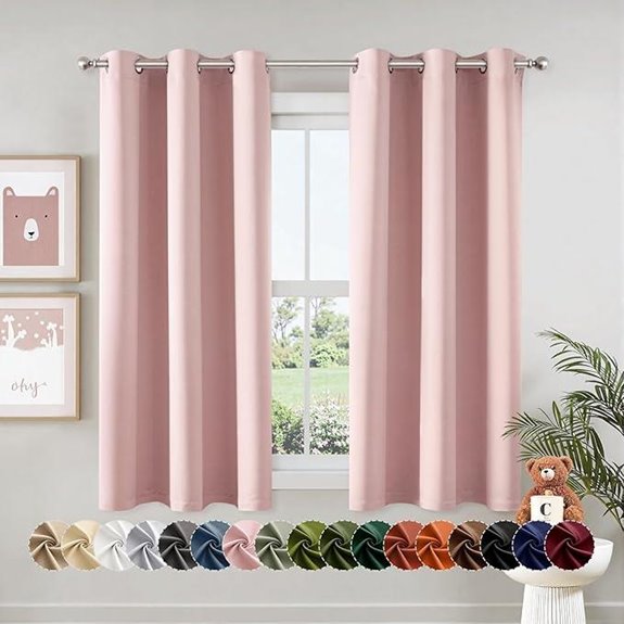MIULEE Baby Pink Blackout Curtains for Girls Room