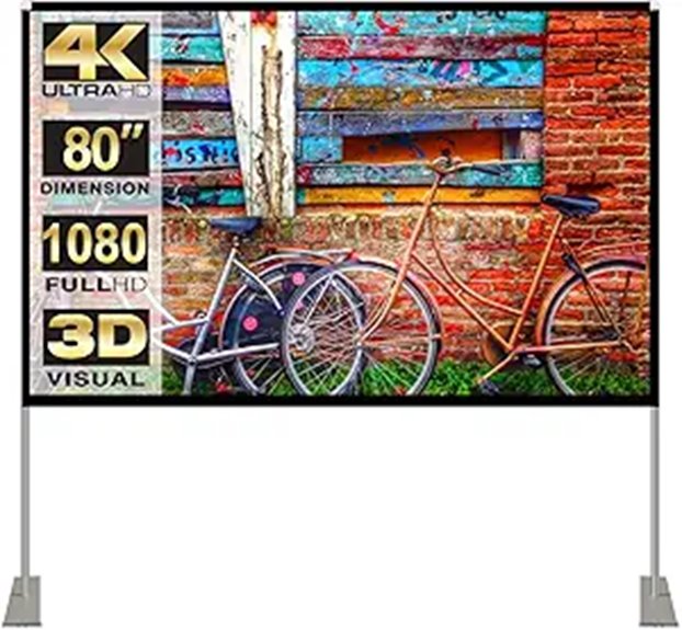 Portable 80 Outdoor 4K HD Projector Screen with Carry Bag