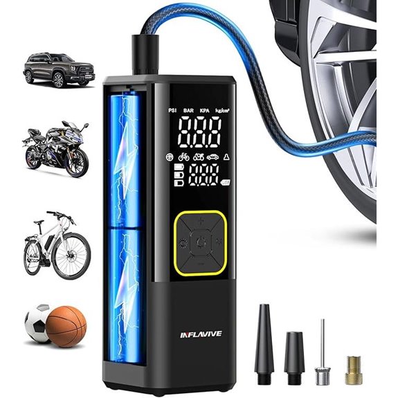 Portable Tire Inflator with Digital Pressure Gauge