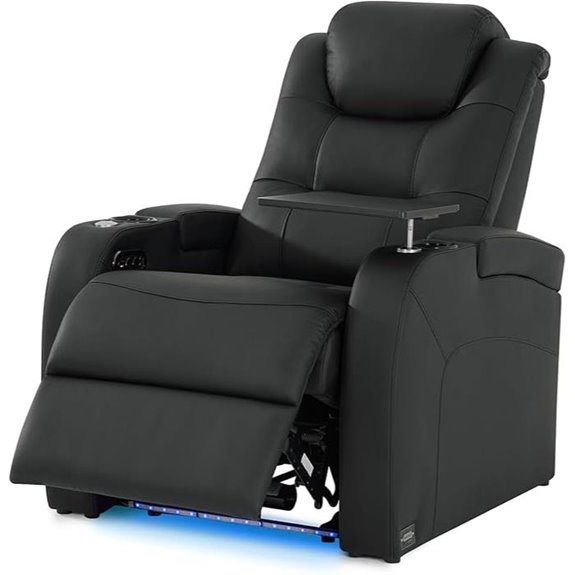 Home Theater Recliner with Power USB and Tray