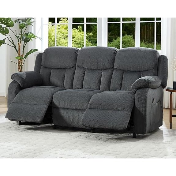 Jocisland Power Reclining 3-Seater Sofa with Wingbacks