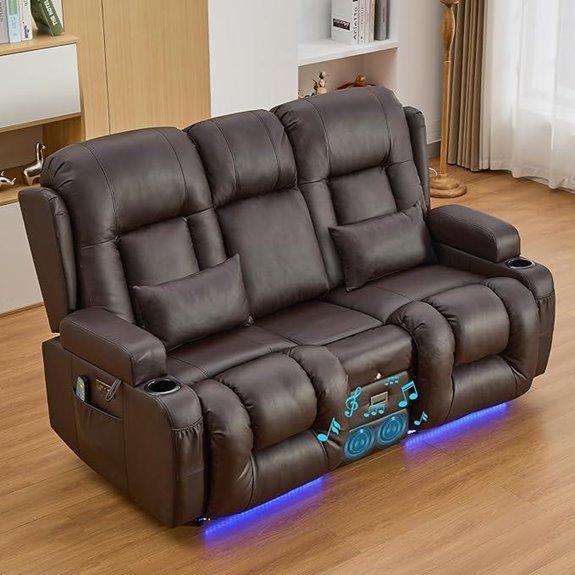 IPKIG 67 Power Reclining Loveseat with Bluetooth