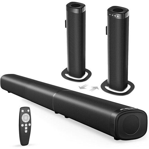 100W Bluetooth Sound Bar with Detachable Speakers