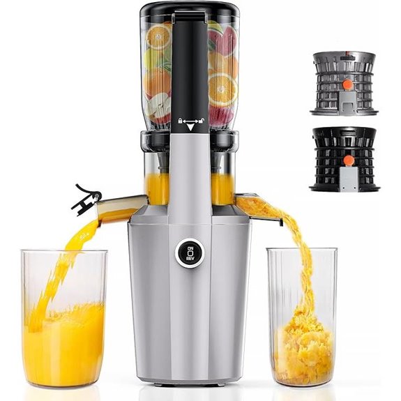 Cold Press Juicer Machine with Wide Chute & Quiet Operation