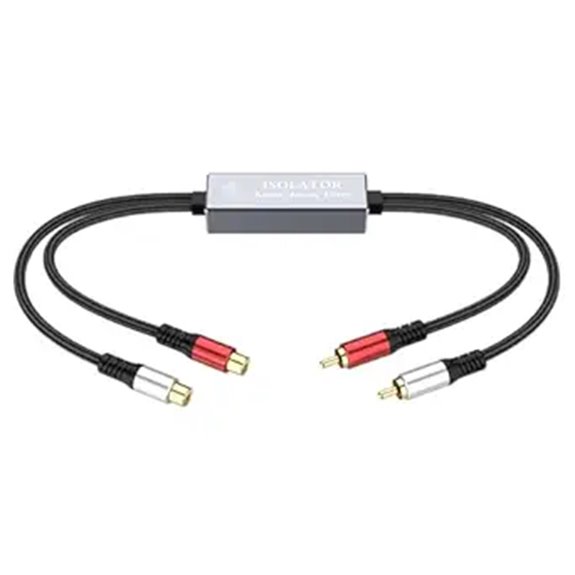 RCA Ground Loop Isolator for Audio Noise Reduction