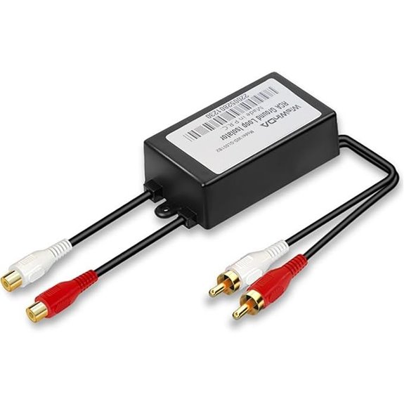 RCA Noise Filter Ground Loop Isolator Black