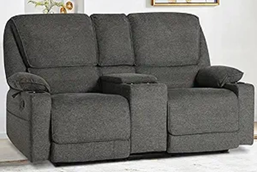 KIGOTY Recliner Loveseat with Cup Holders and Center Console