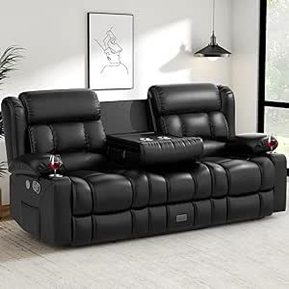 Loveseat Recliner Sofa with Storage and Flip Back