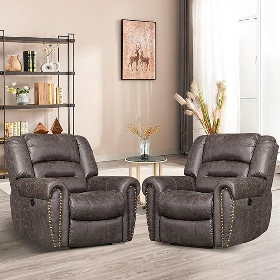 ANJ Power Recliner Set of 2 with USB Ports
