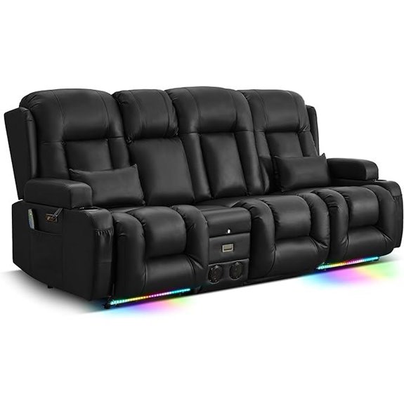TUNYI Power Recliner Sofa with Massage & Heat