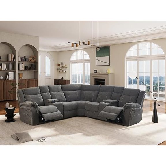 Power Reclining Sectional Sofa Set with USB & Cup Holders