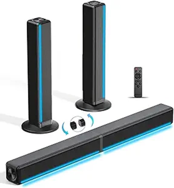 Soundbar with RGB Lights & 2.1Ch Bluetooth Surround