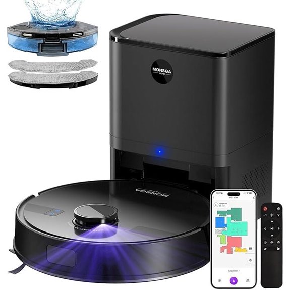 MONSGA Robot Vacuum & Mop 6000Pa Self-Emptying Station