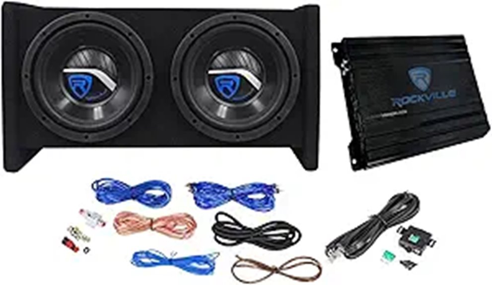 Rockville Dual 8 800W Subwoofers & Mono Amp Car Kit