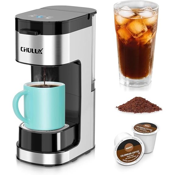 CHULUX Single Serve Coffee Maker with 3 Brew Options