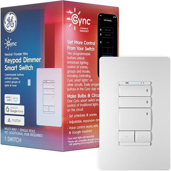 GE Cync Smart Dimmer Switch with Alexa & Google Compatibility