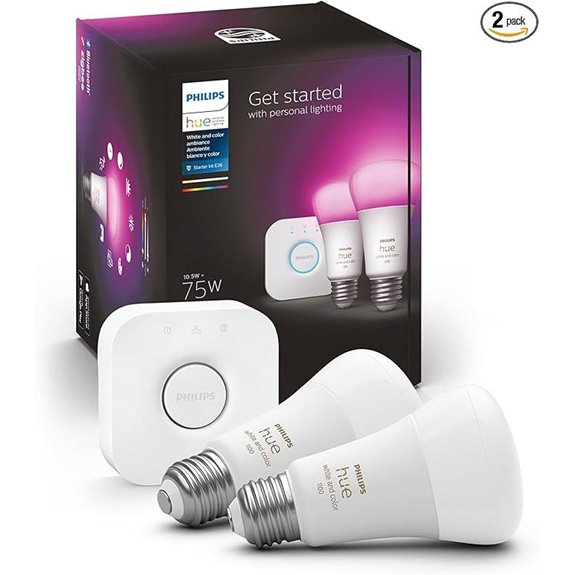Philips Hue Color 75W A19 Smart LED Bulb 2PK