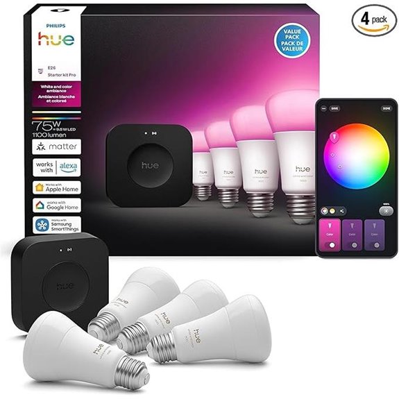 Philips Hue Starter Kit with 4 Smart Bulbs
