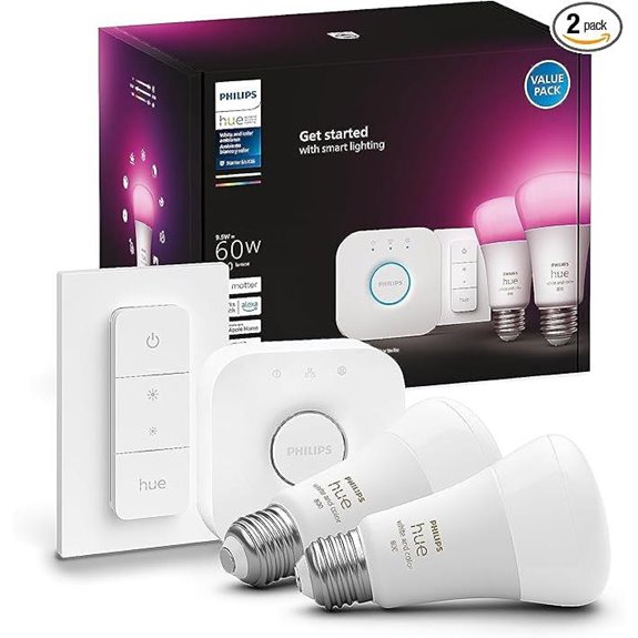 Philips Hue Smart Light Starter Kit with Bulbs