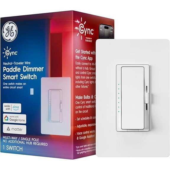 GE Cync Paddle Dimmer Switch Alexa & Google Compatible