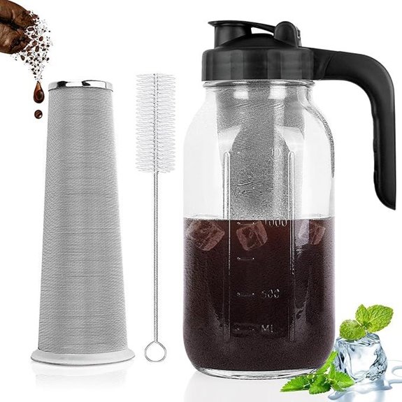 Cold Brew Coffee Maker Pitcher with Steel Filter