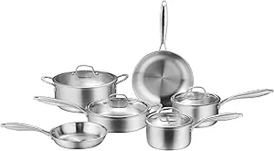 10-Piece Tri-Ply Stainless Steel Cookware Set