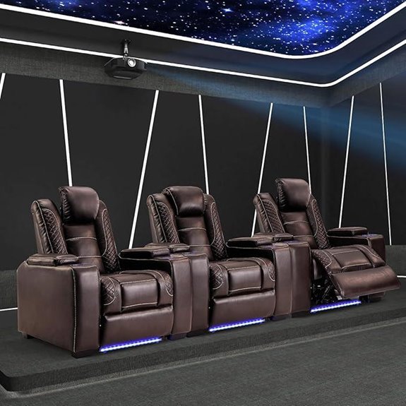 ANJ Power 3-Piece Theater Recliner Set with LED