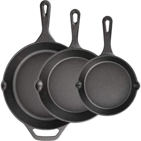 Cast Iron Skillet 3-Piece Set (6 8 10)