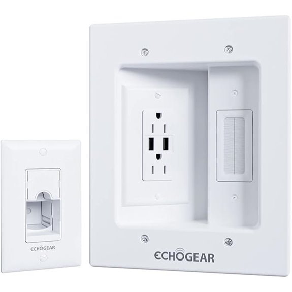 ECHOGEAR TV Wall Cord Hider with Outlets & USB