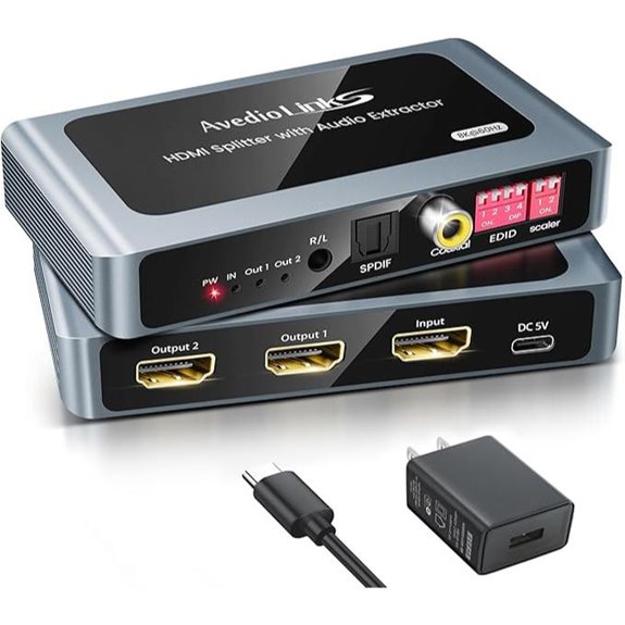 8K HDMI Splitter with Audio Extraction and 4K Support