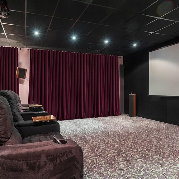 Blackout Velvet Home Theater Curtains (120 x 96)