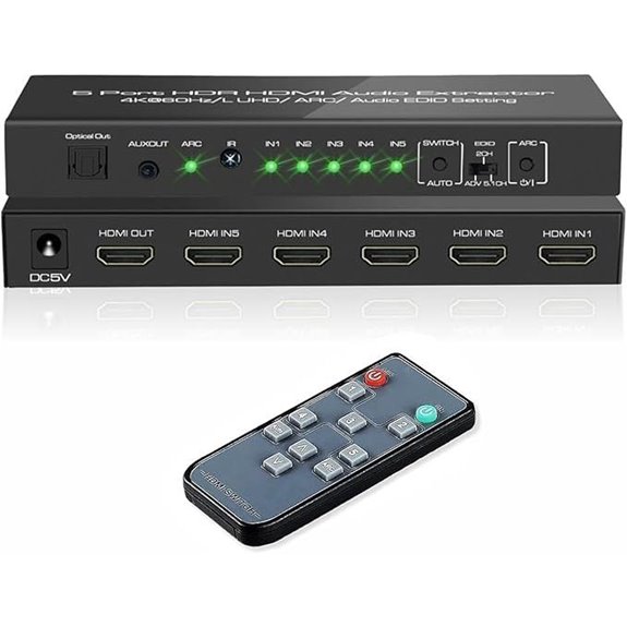 5-in-1 4K HDMI Switch with Audio Extractor