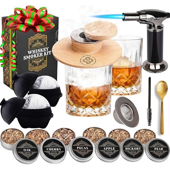 Whiskey Smoker Kit with Glasses Flavors and Torch