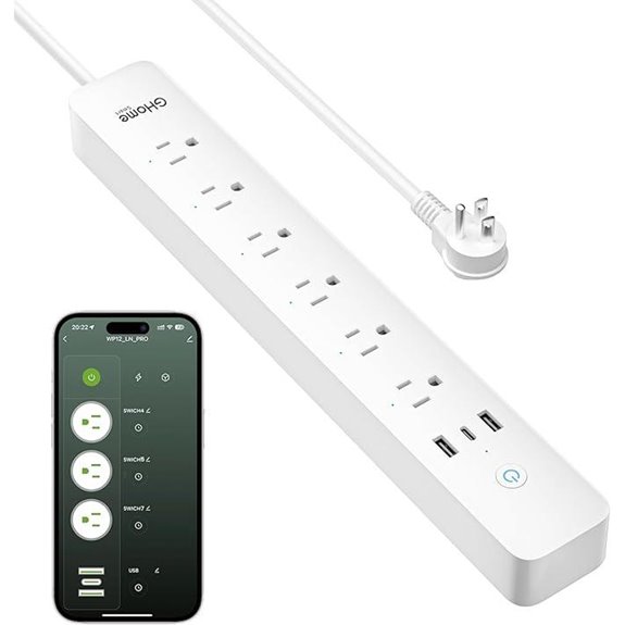 GHome Smart Power Strip with WiFi and Alexa