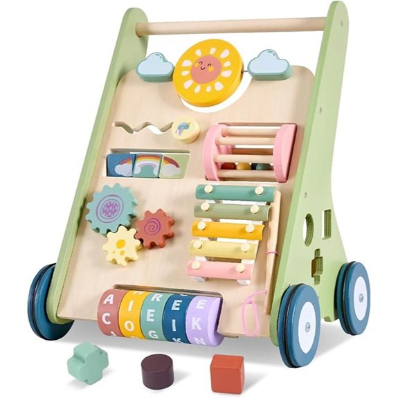 Wooden Baby Push Walker with Wheels