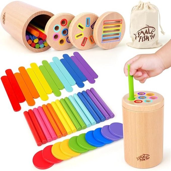 Wooden Montessori Toddler Toys with Sorting & Sensory Features