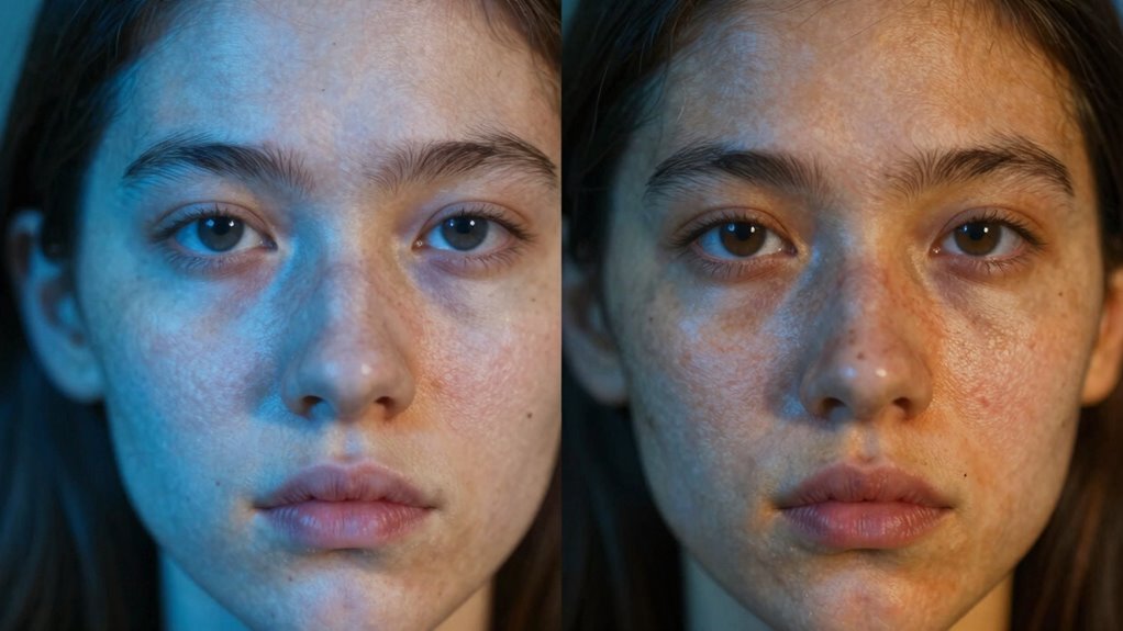 adjusting skin tone hues