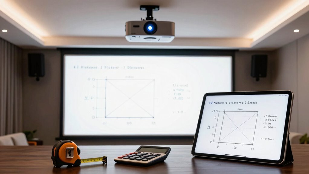 calculate projector placement distance