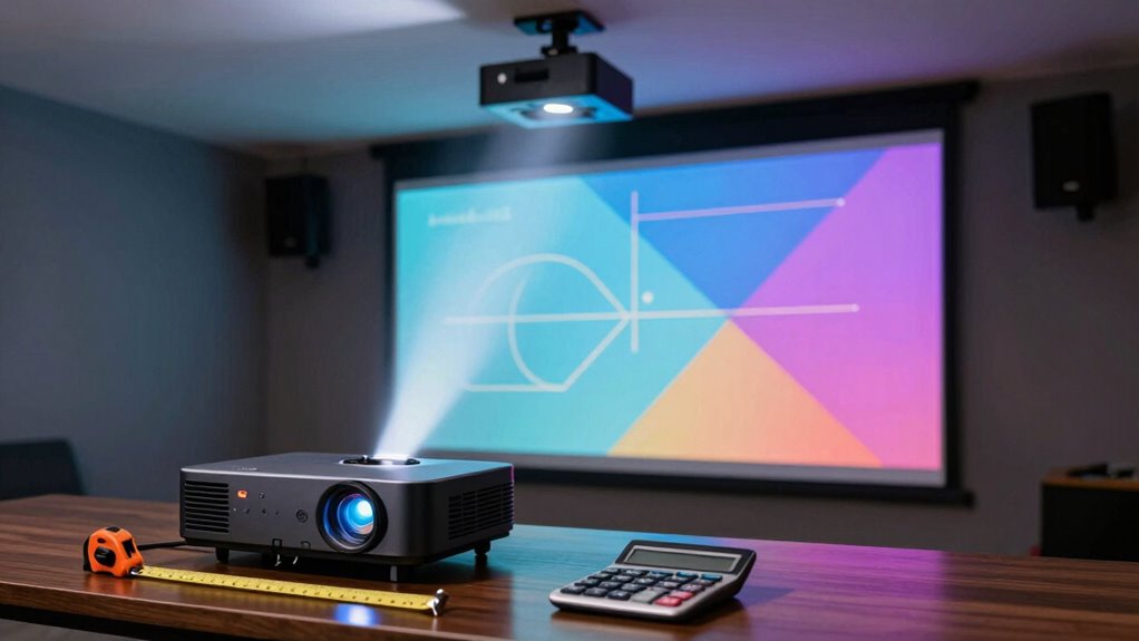 calculate projector placement distance