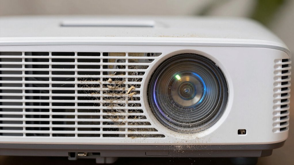 keep projector vents clean