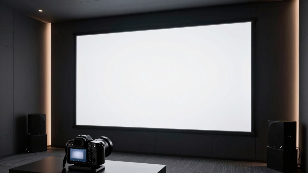top white projector screens