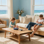 This Seaside Living Room Was Once a Rental — Now Is a Cozy Space for a Family of 5 This Seaside Living Room Was Once a Rental — Now Is a Cozy Space for a Family of 5