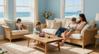 This Seaside Living Room Was Once a Rental — Now Is a Cozy Space for a Family of 5
