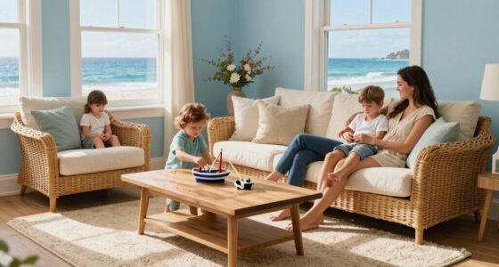 This Seaside Living Room Was Once a Rental — Now Is a Cozy Space for a Family of 5