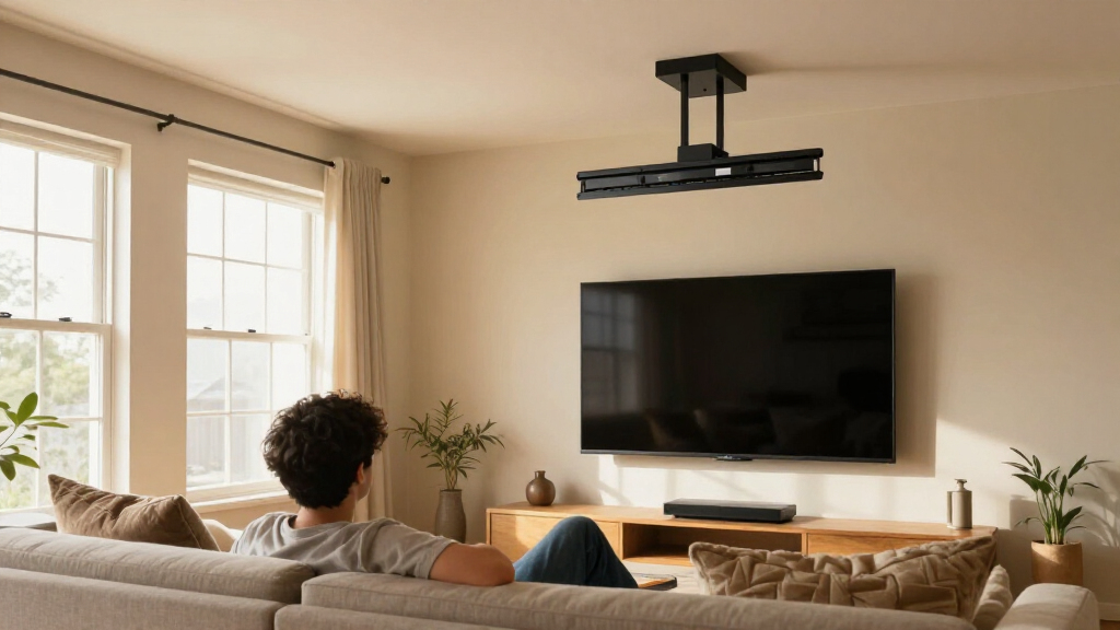She Didn't Want Her TV Taking Up Wall Space — So She Hung It From The Ceiling