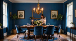They Drenched A Dining Room In Deep Blue — Now It’s Moody And Vintage